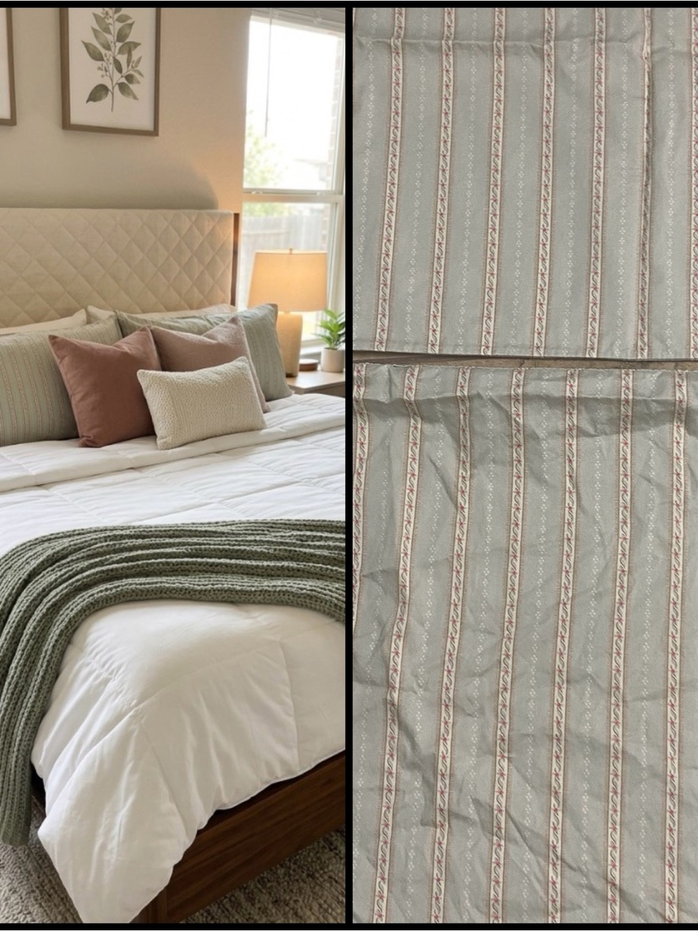 2 Vintage Ralph Lauren Coco Palm Sage Green Leafy VineStandard Pillow Cases